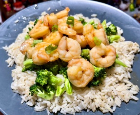 Honey Shrimp and Broccoli Stir-Fry with Ginger Rice